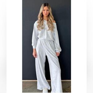 Women's Gray Off-Shoulder Jumpsuit